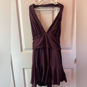 Deep Burgundy Backless Dress
